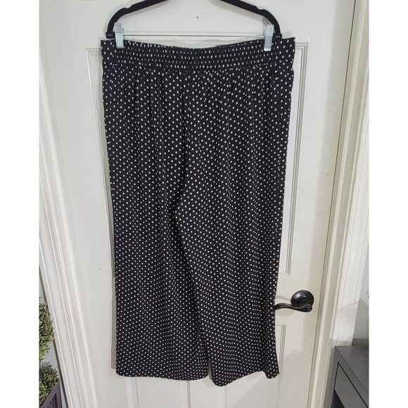 Max Studio NWT Wide Leg Black & White Dots Pull-on Pants Size 1X - Picture 9 of 11